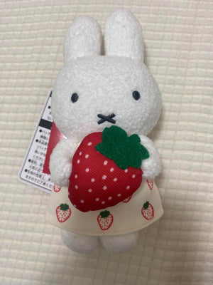 Miffy Mascot Keychain Strawberry ver doll plush rabbit toy kawaii sekiguchi
