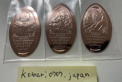 attack on titan Eren Levi hanji medallion coin 3 set limited usj japan 2022