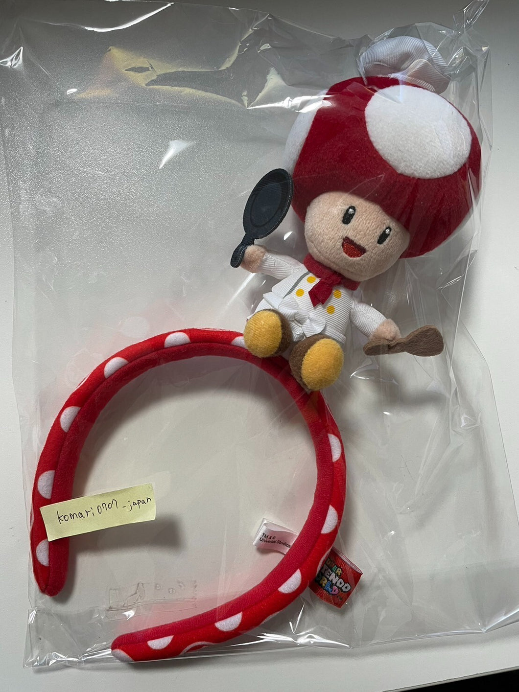 USJ Super Nintendo World Chef Toad Headband plush hair mario kinoko charactor