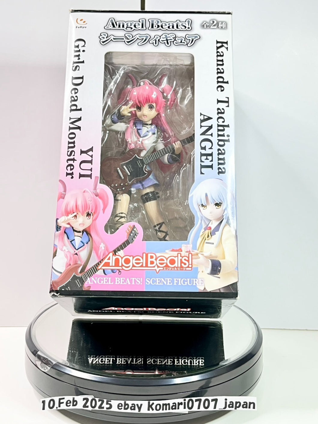 Angel Beats Yui Figure on base with box girls dead monster anime band idol